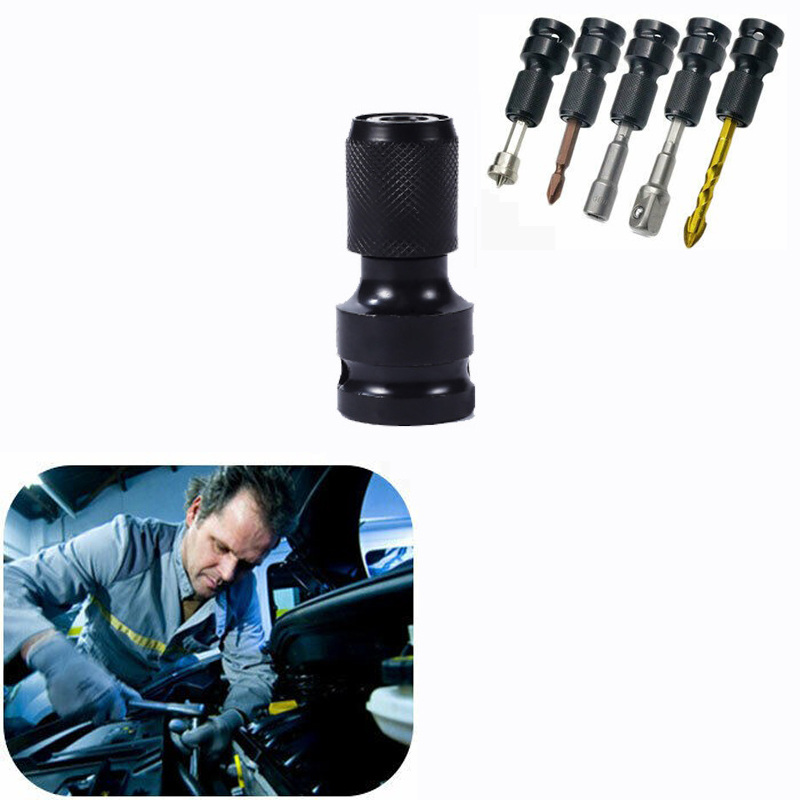 レンチアダプター 1/2 インチ角から 1/4 インチ六角電動レンチ変換ヘッド拡張ビット六角ラチェットソケットコンバーター 1 個