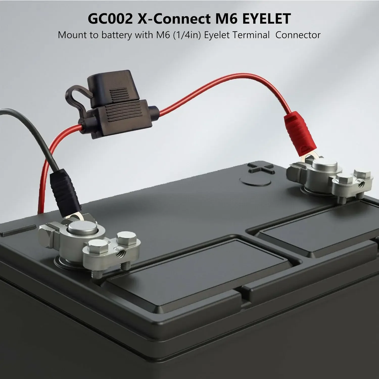 Arnés de cables de 55cm Compatible con conector de Terminal de ojal NOCO GC002 x-connect M6 (6MM) para cargadores de batería inteligentes NOCO Genius