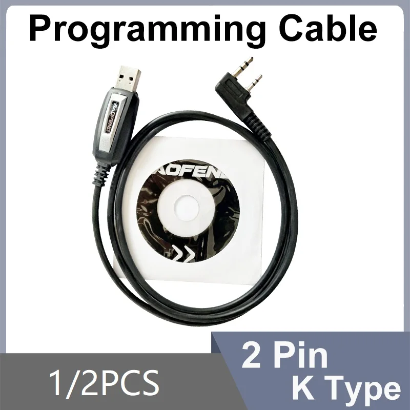 1/2 SZT. Kabel USB do Programowania UVK5 UVK6 5RPlus Baofeng 18Pro 13Plus 17Plus V2 Kabel Programujący Oprogramowanie CD Akcesoria Radiowe