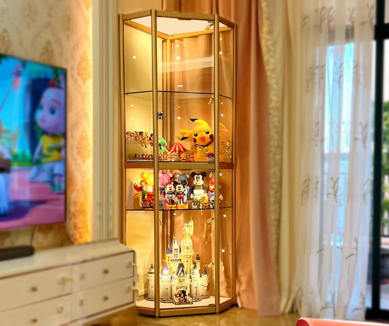 Shanghai Ecke Glas Vitrine dreieckige Schrank Figur Modell Display Bekleidungsgeschäft transparent Weinschrank Haushalt