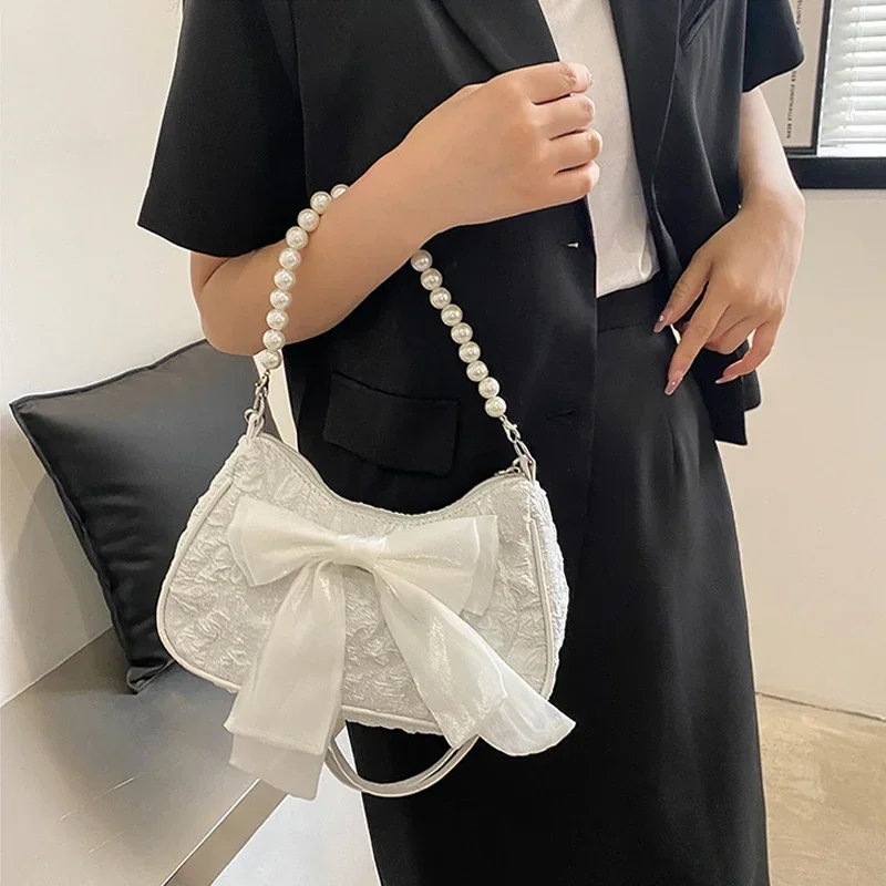 ไข่มุกหญิงกระเป๋าRetro Luxury Designerกระเป๋าถือCrossbodyกระเป๋าแฟชั่นผ้าใบผู้หญิง2024แนวโน้มไหล่กระเป๋า