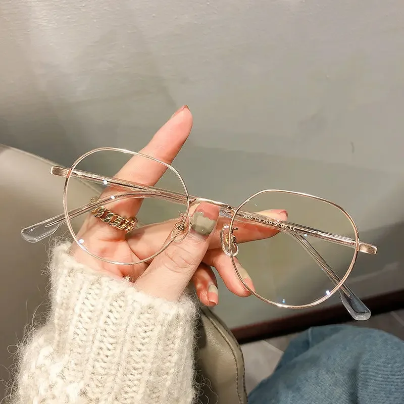 高級近視メガネクラシックヴィンテージ抗青色光眼鏡女性男性マイナス視度眼鏡処方 0 -0.5To -6.0