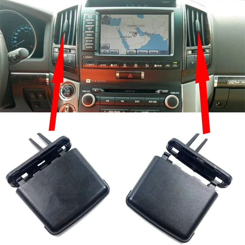 Dành Cho Xe Toyota Đất Tàu Tuần Dương LC200 FJ200 2008-2017 Đen Điều Hòa Ổ Cắm Một/C Điều Hòa Không Khí Lỗ Thông Hơi Tab kẹp Bộ Dụng Cụ Sửa Chữa