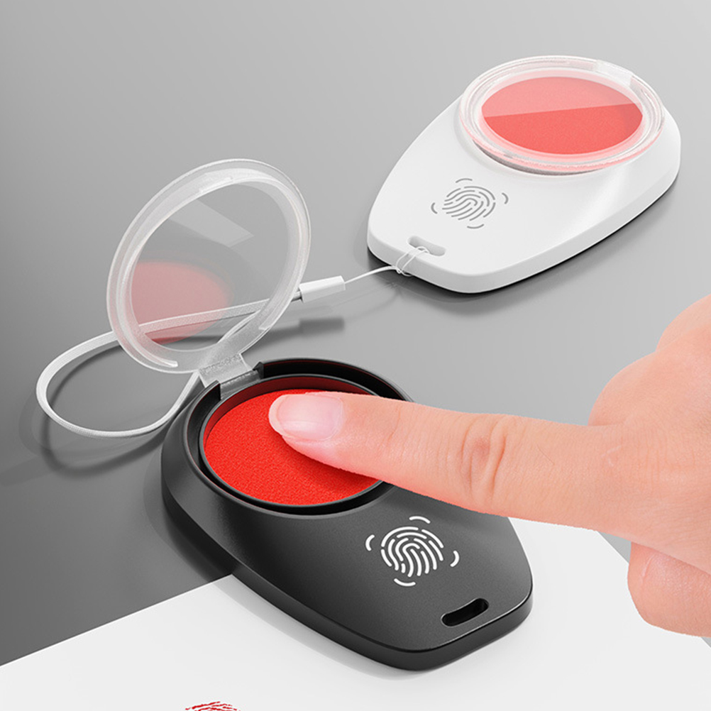 3 uds almohadilla de impresión de huellas dactilares notario identificación de tinta roja impresión Mini sello Abs