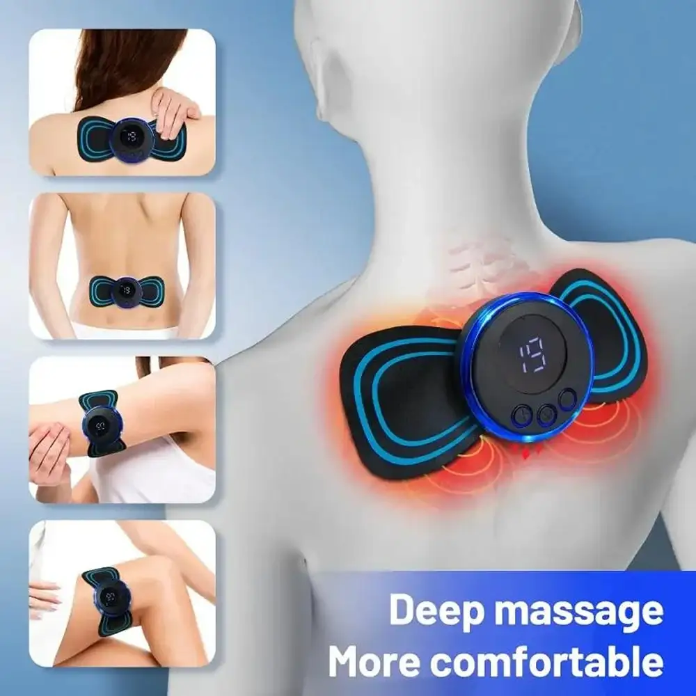 EMS Massaggiatore per il collo Mini Collo Schiena Patch Stimolatore Massaggiatore Pad Adesivo in gel portatile Ultra-sottile