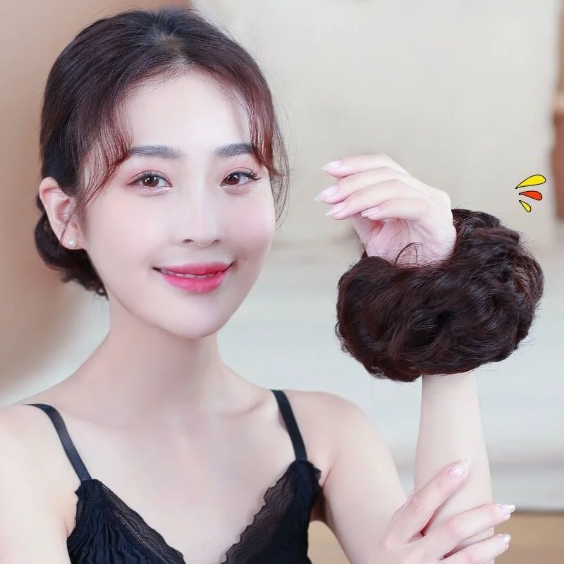 Coque de cabelo donut updo com corda elástica para cabelo - extensões de cabelo sintético para aparência natural, acessórios de cabelo para uso diário