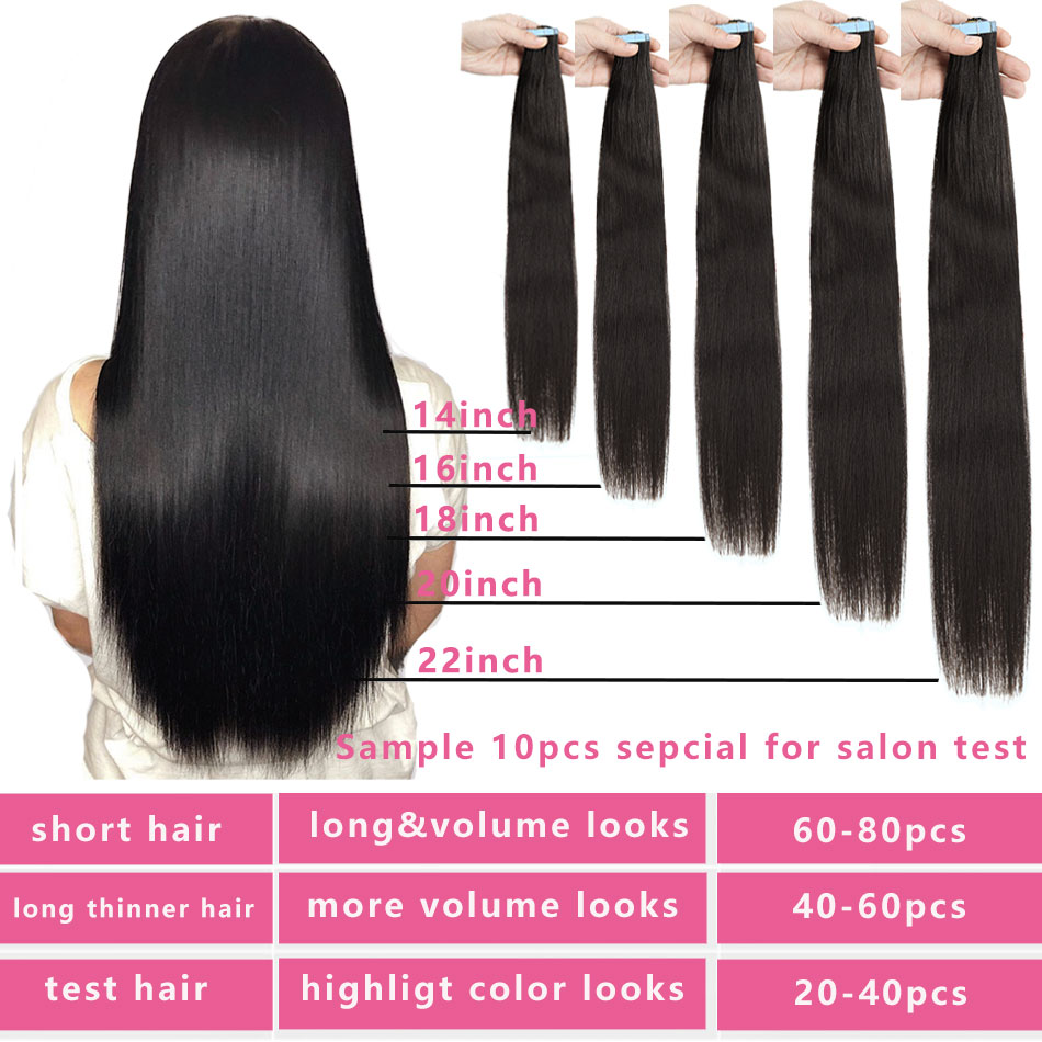 PLADIO เทปต่อผมมนุษย์ผมธรรมชาติผมยุโรปตรงสีบลอนด์ Weft กาว Remy Hair Extension