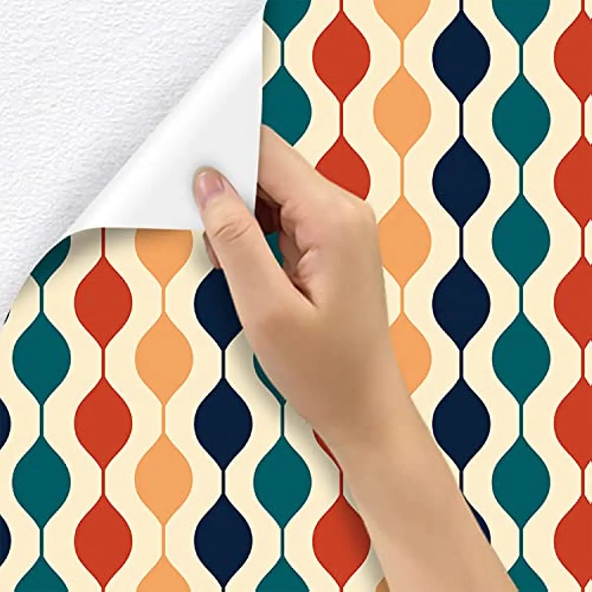Papel tapiz geométrico colorido para pelar y pegar, papel de Contacto autoadhesivo abstracto romántico, papel de pared de vinilo extraíble para decoración