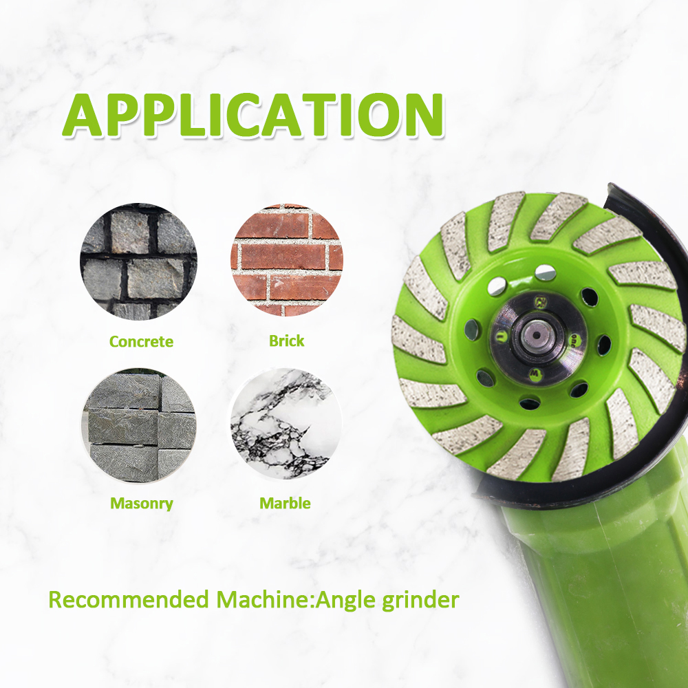 FACHLICH 1 Diameter100/115/125Mm Kim Cương Turbo Thiêu Kết Đá Mài Đá Cẩm Thạch Đá Hoa Cương Bê Tông Đánh Bóng Cup dụng Cụ