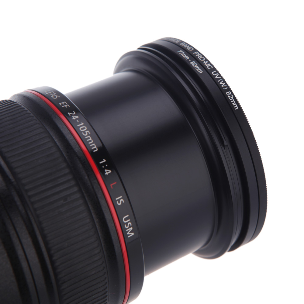 8 個フィルターステップアップリングアダプター 49-52-55-58-62-67-72-77-82mm 49mm-82mm ステップアップリング陽極酸化アルミニウム素材レンズフードとして