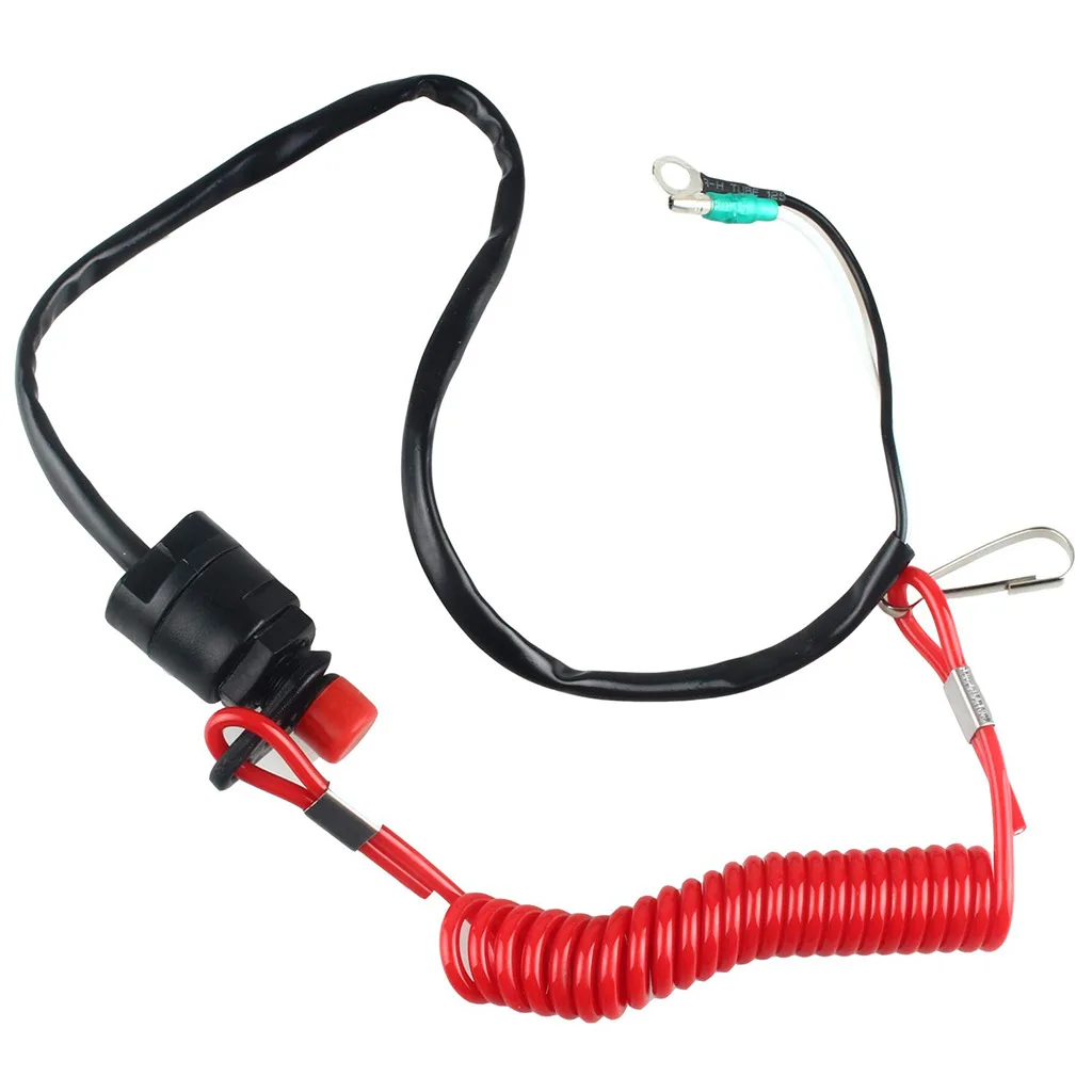 Outboard Engine Motor Scooter ATV Kill Stop Switch Safety Tether Cord Lanyard