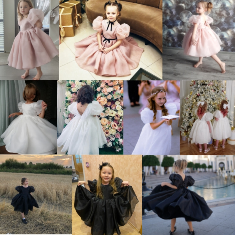Robe princesse Vintage en Tulle pour filles, manches bouffantes, rose, pour fête de mariage, anniversaire, Tutu, vêtements pour enfants de 1 à 14 ans