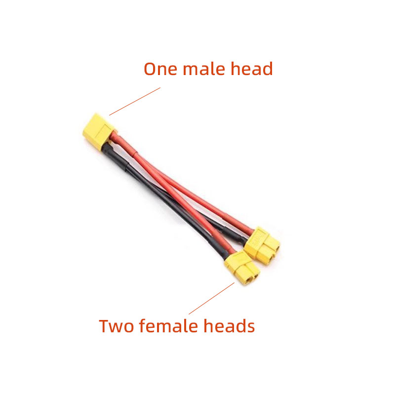 XT60-Anschluss, Silikondraht/paralleler Batterieanschluss, männlich, weiblich, Kabel, Dual-Verlängerung, Y-Splitter, 2-Wege, 14 AWG, für RC-Motor