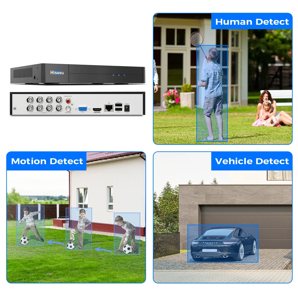 Hiseeu 5MP XVR 4/8/16 каналов AHD CVI TVI CVBS IP цифровой видеорегистратор DVR система защиты дома и безопасности Guard Live