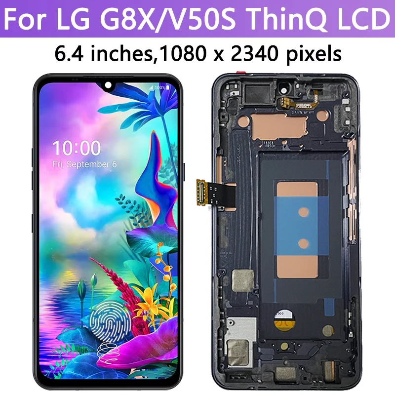 6.4“NEW For LG G8X V50S ThinQ LCD Touch Screen Digitizer For LG G8x V50s LMG850EMW LM-V510N LCD With Fingerprint