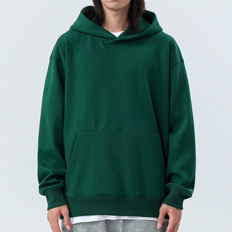 헤비 웨이트 코튼 플러스 벨벳 후드 스웨터 남성용, 16.9oz 480gsm, 두꺼운 타이트 폴라 플리스 풀오버 후드, 여성 운동복