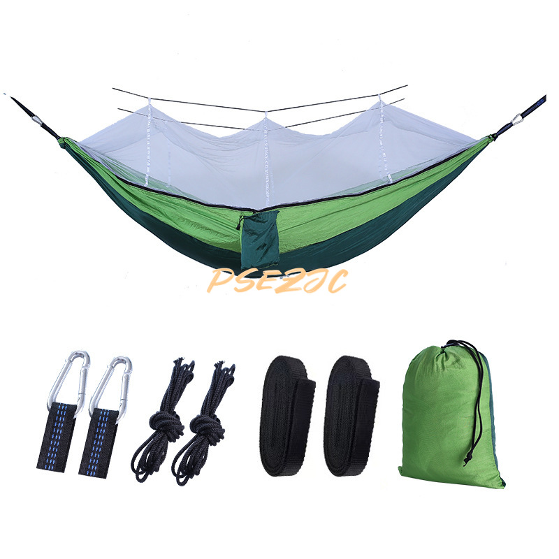 Outdoor Camping Parachute Cloth Portable Anti Rollover and Anti Mosquito Quick Opening Mosquito Nets Hammock Double Single