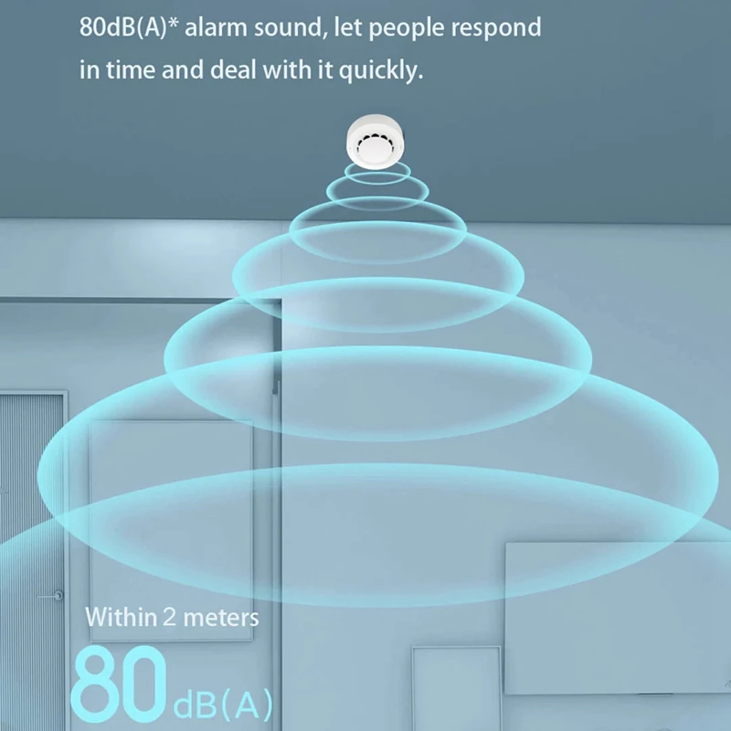 2-In-1 Wireless Tuya Smoke Detector With Temperature Humidity Smoke Fire Alarm For Home Connect Alarm System Security