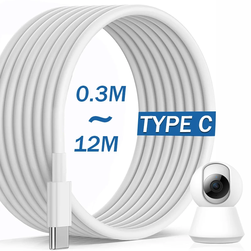 Cables de datos USB C extendidos de 10M/8M/5M/3M Cable de cargador tipo C Extra largo de múltiples opciones para cámara portátil Samsung Xiaomi