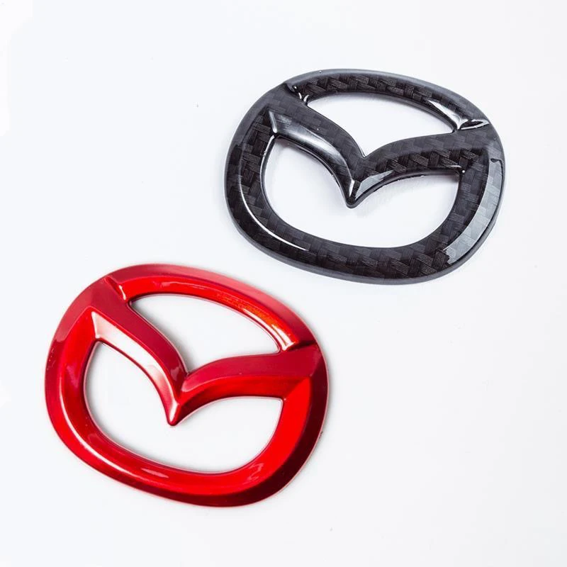 1PCS Car Steering Wheel Front Emblem Badge Logo Sticker For Mazda 2 3 5 6 7 323 626 RX7 RX8 MX3 MX5 Axela Atenza CX-3 CX-4 MPS