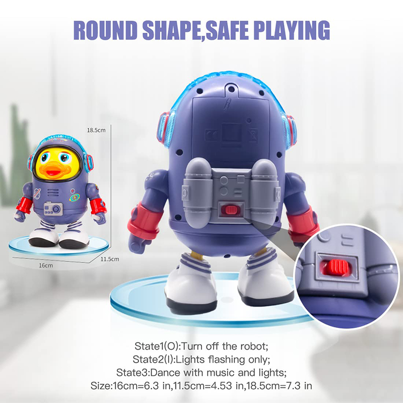 ของเล่นเป็ดเด็ก Musical Interactive ของเล่นไฟฟ้าพร้อมไฟและเสียงหุ่นยนต์เต้นรํา Space องค์ประกอบสําหรับทารกเด็กทารกของขวัญ