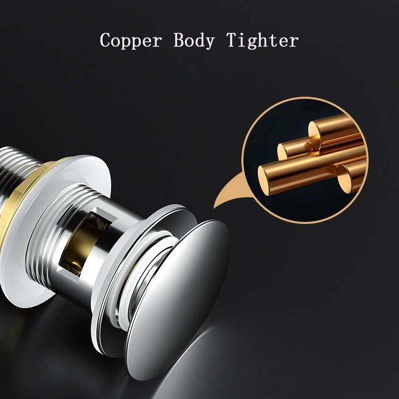 Bathroom Basin Sink Brass Pop Up Drain Waste Stoppers With or Without Overflow Hole Washbasin Bathroom Faucet Accessories