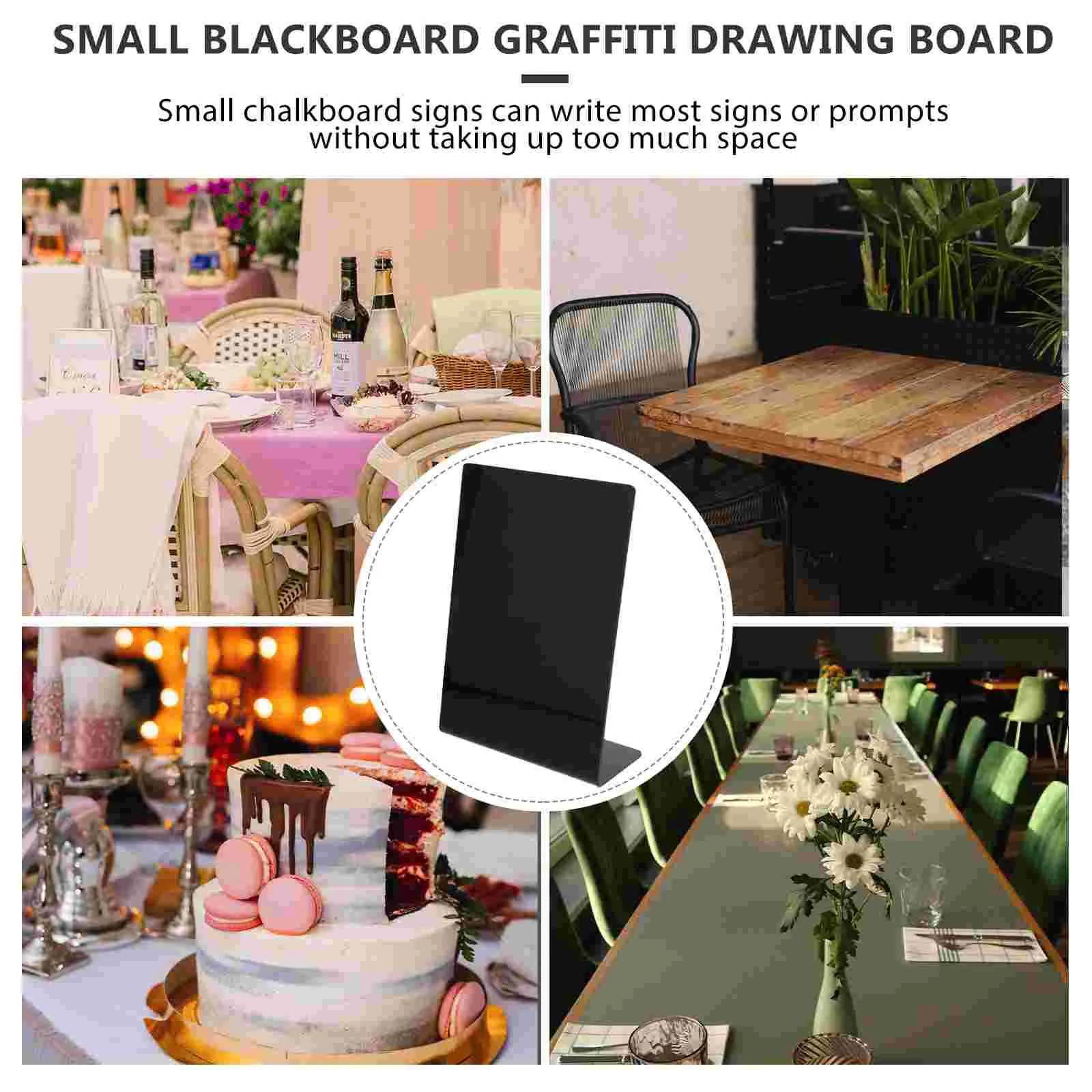Hand Drawn Small Blackboard Writing Mini Signs Desk Drawing Table Top Chalk Easel Whiteboards Chalkboard Wooden