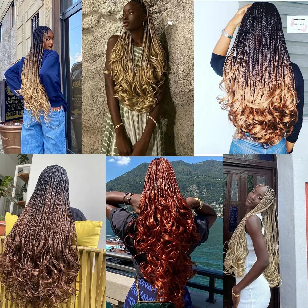 Französisches lockiges Flechthaar, vorgedehntes, federndes Flechthaar, einfache Braid-Curl-Zöpfe, leichte synthetische gewellte Haarverlängerungen