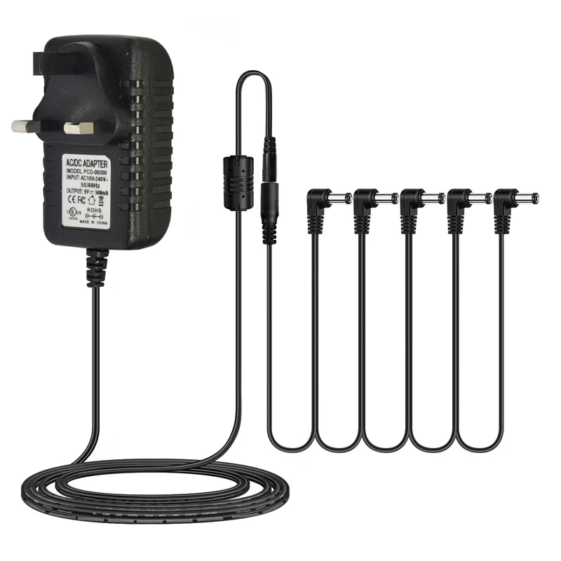 Rowin Power Adapter 5 Way กีตาร์ไฟฟ้าเหยียบปลั๊กอุปกรณ์เสริมสาย Daisy Chain Wire Pro 9V DC 500mA ปลั๊ก Pod