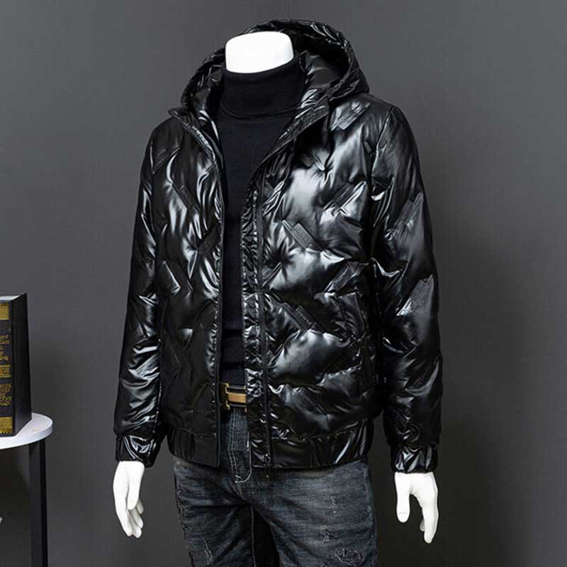 Winter Männer Plüsch Dicke Warme Mit Kapuze Jacke Für Männer Winddicht Leichte Daunen Jacke Männer Mode Lässig Glänzend Unten Jacke Männlich