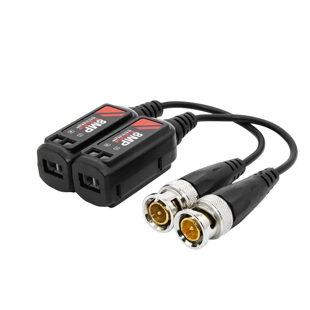 Twisted BNC CCTV Vídeo Balun, Transceptor Passivo, Suporte AHD, CVI, TVI, 8MP, Câmera 4K, Cat5e, Cat6, UTP Cable Conectores, 10 Pares
