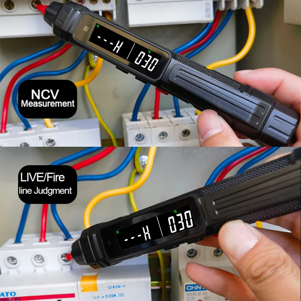 Multímetro Digital inteligente, bolígrafo Detector de voltaje de alta precisión sin contacto, 6000 recuentos, rango automático, capacitancia, probador NCV OHm