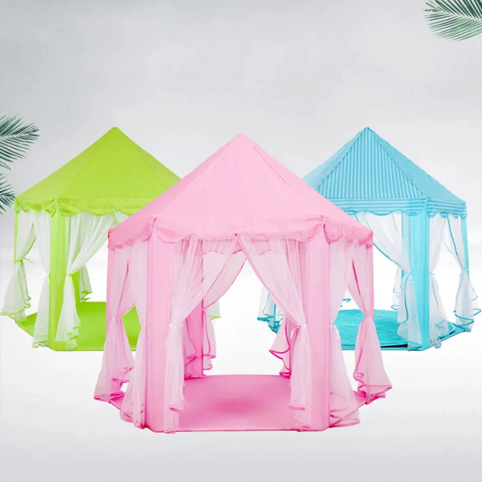 Tenda infantil portátil para crianças, brinquedos para meninas, castelo de princesa, tipi infantil, presentes de natal para bebês