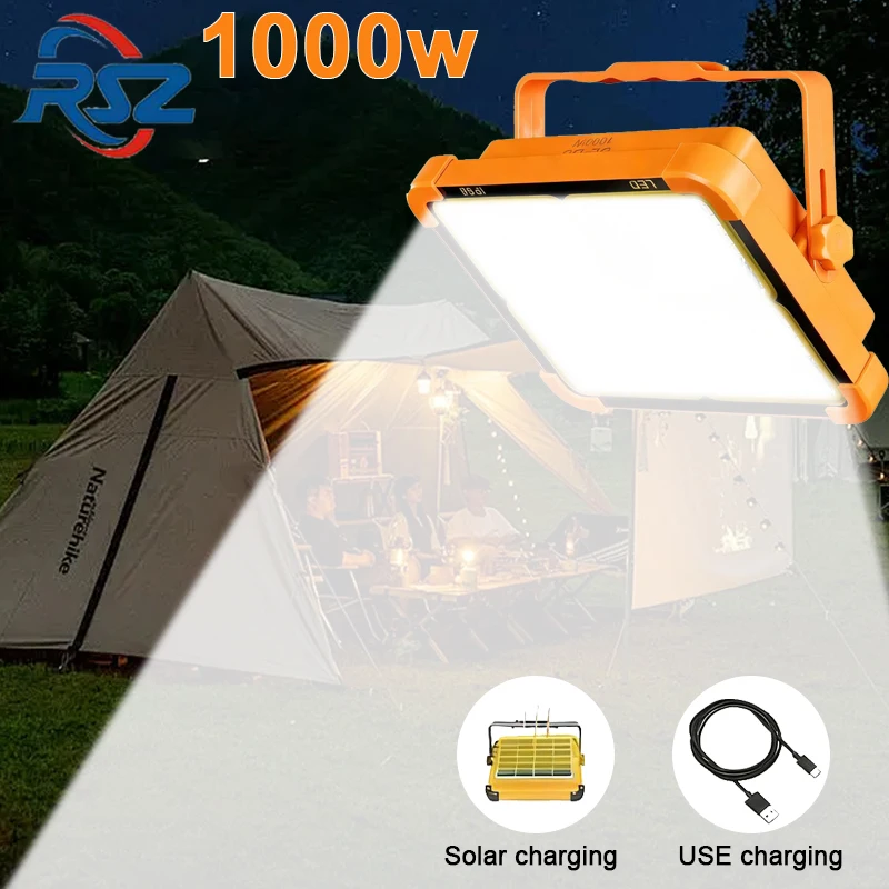 RUISENZHUO-linterna Solar recargable para acampar, Banco de alta potencia, luz LED para tienda de campaña, potente linterna magnética, lámpara de emergencia para reparación