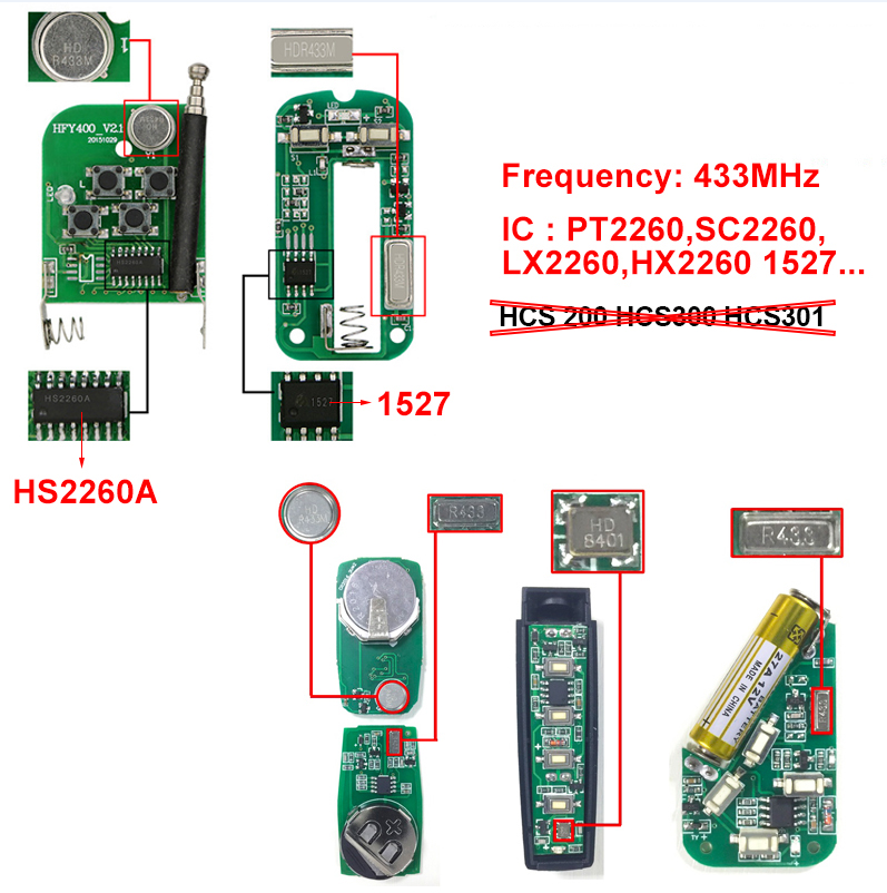 Controle remoto universal para porta de garagem, duplicador de 433 mhz, código de aprendizagem fixo, clone, automação autocópia para portões