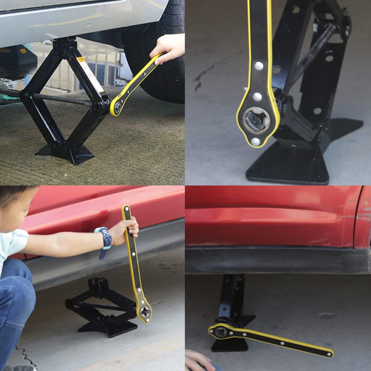 Carro montado pequeno carro universal manivela lidar com acessórios com ferramentas de carro jack lidar com alavanca ferramenta chave de poupança de trabalho