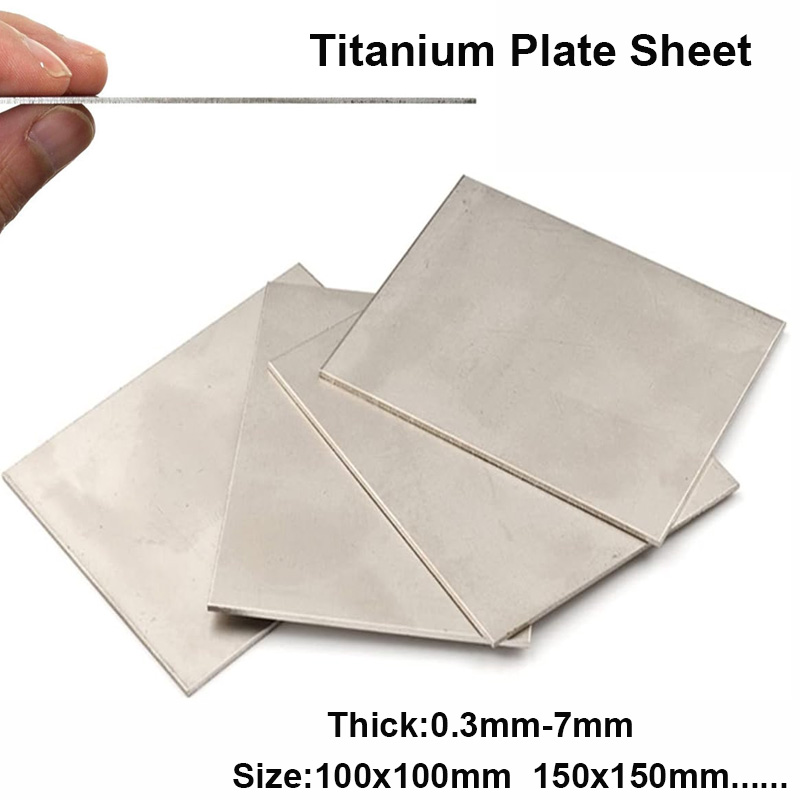 1pcs Titanium Plate Sheet Thickness 0.3mm- 7mm,100X100mm 150x150mm Titanium Metal Plate Gr.2