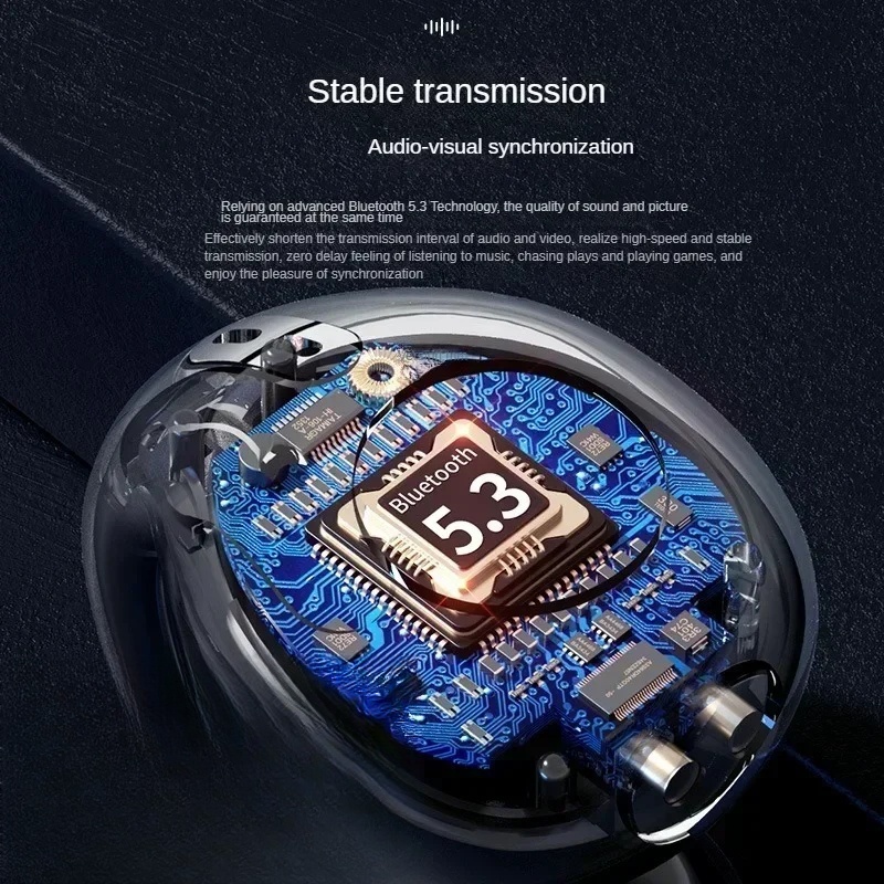 Nuove cuffie wireless Bluetooth 5.3 Cuffie HD con cancellazione della musica a clip per l'orecchio chiamate cuffie da gioco sportive