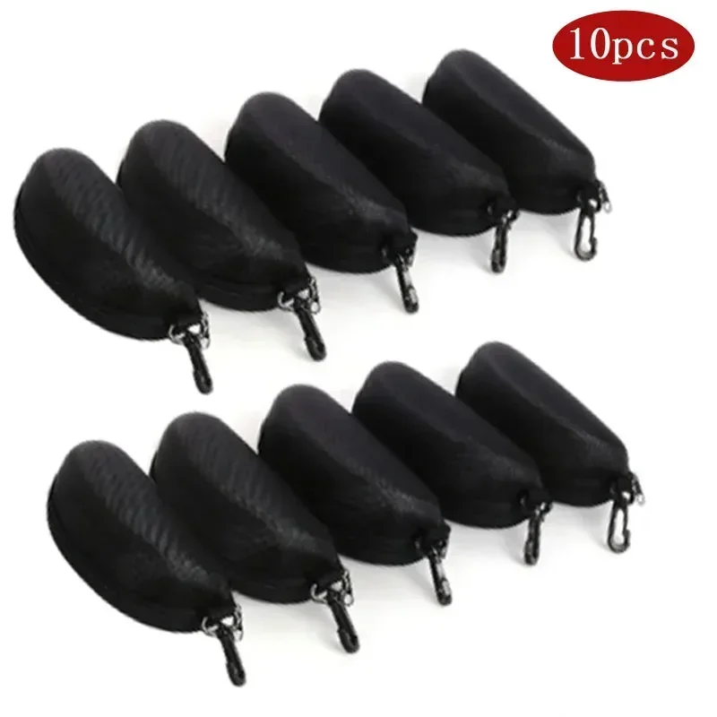 5/10pack Portable Zipper Sunglasses Protector Box Eye Glasses Case Box Oxford Travel Pack Glasses Case Accessories With Hook