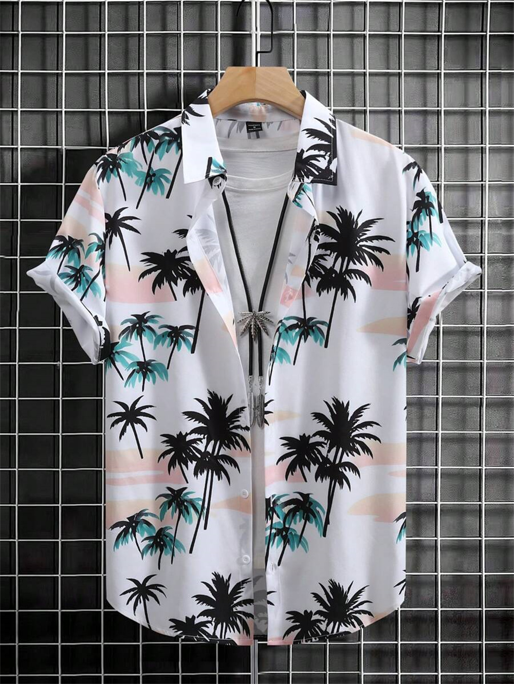 Herren-Hawaii-Hemd, einfach bedruckt, Retro-Mode-Hemd, locker, übergroß, bequem, lässig, kurzärmelig, Harajuku, Vintage-Kleidung