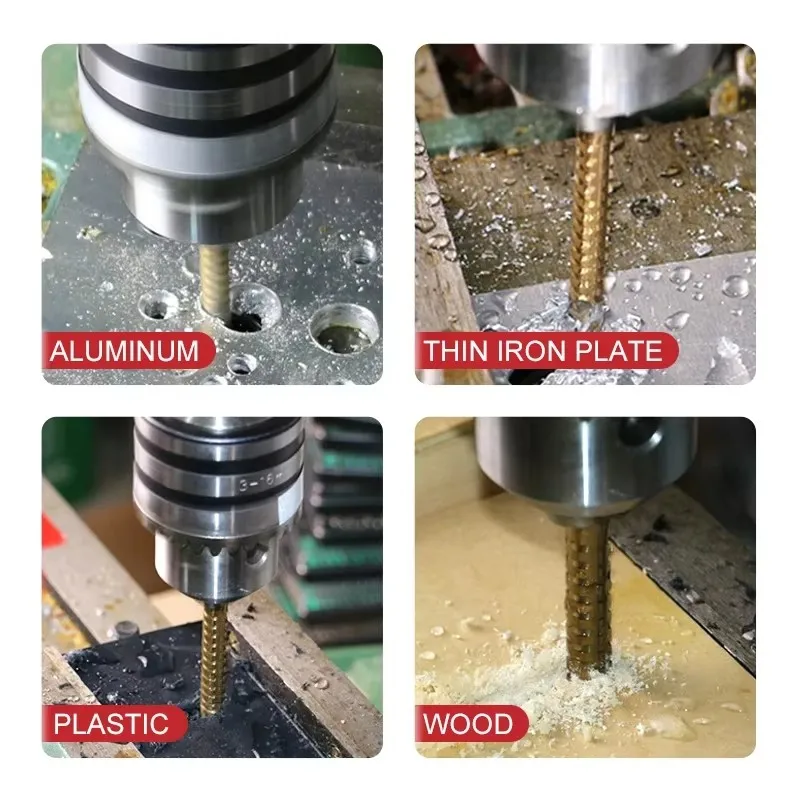 6Pcs Step Drill Bit Saw Drill Bit Set Titanium Milling Cutter 4-12 4-20 4-32mm 3 6 8mm For Woodworking Metal Core Hole Opener