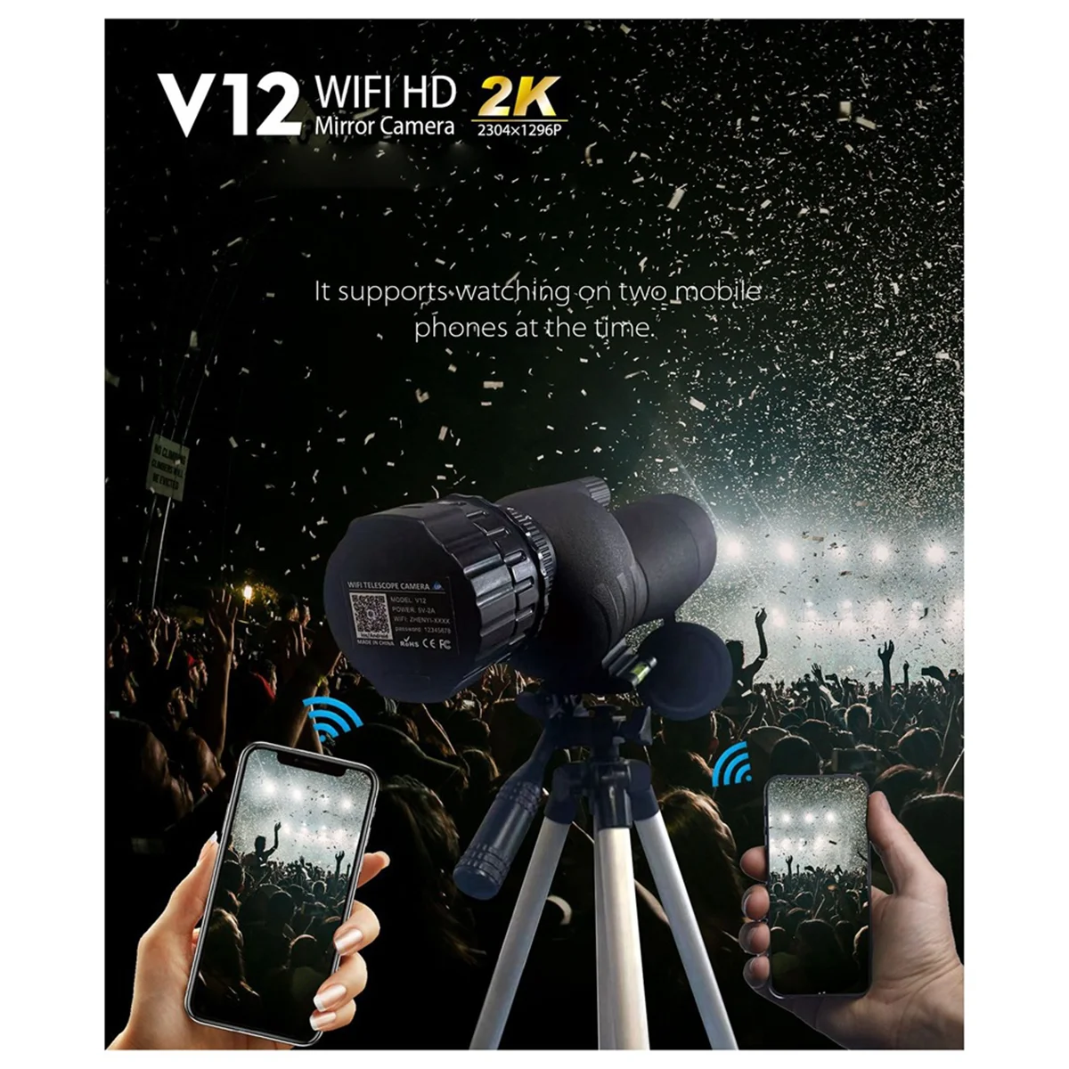 ใหม่ล่าสุด 2K 4 ล้านช่องมองภาพอิเล็กทรอนิกส์ WiFi ความละเอียดสูง กล้องโทรทรรศน์ ดูนก และขนาดเส้นผ่าศูนย์กลางเอนกประสงค์อื่นๆ