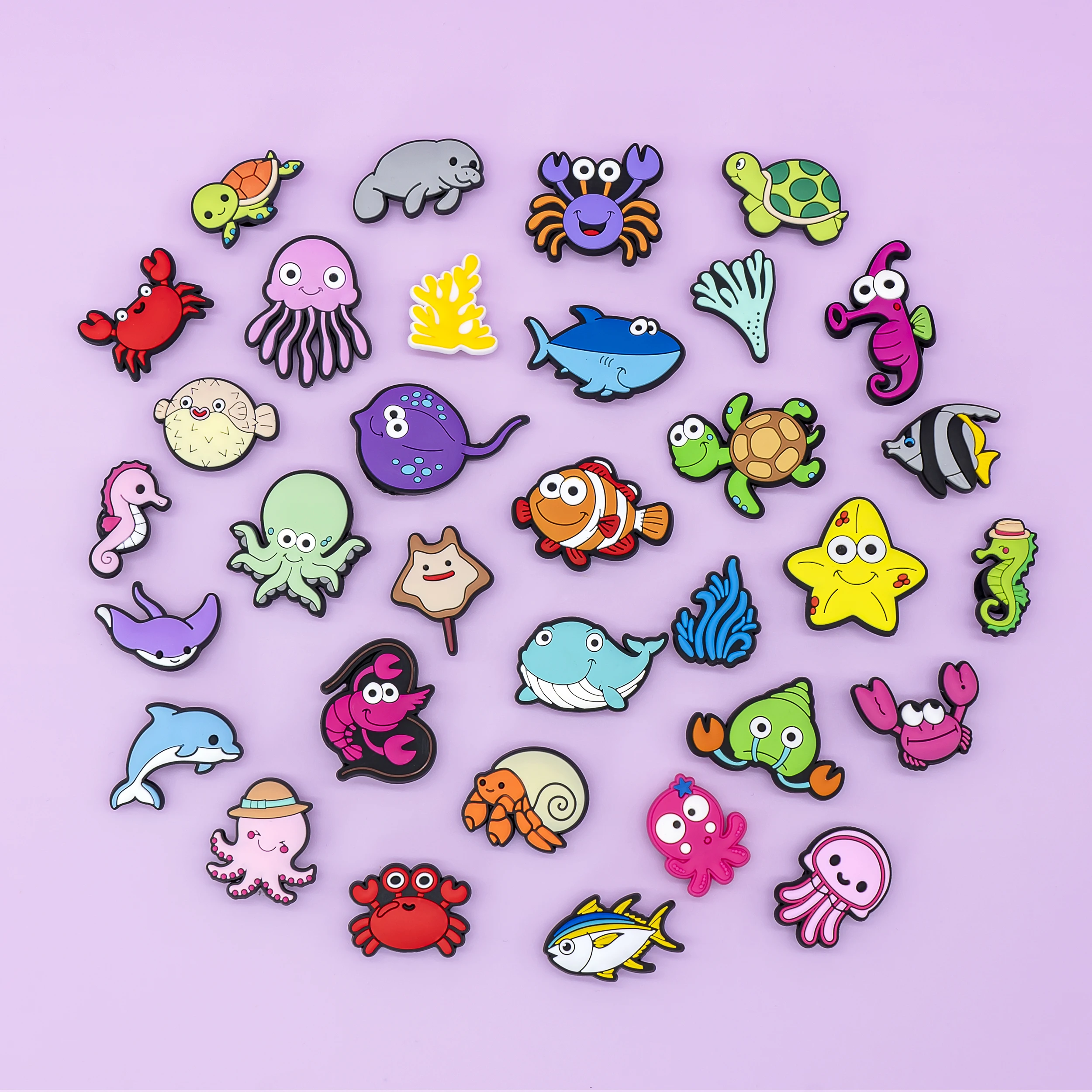 1 Uds. Bonitos dijes para zapatos Kawaii, Animal marino, pulpo, delfín, ballena, medusa, alfileres para zapatos, hebilla para sandalias, accesorios para zuecos para hombres y mujeres
