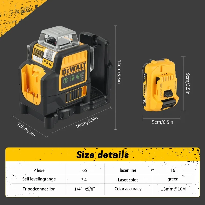 2025 DEWALT  12 Lines 3 Sides*360 laser laser level tools laser leveling tool Laser pointlaser leveling tool