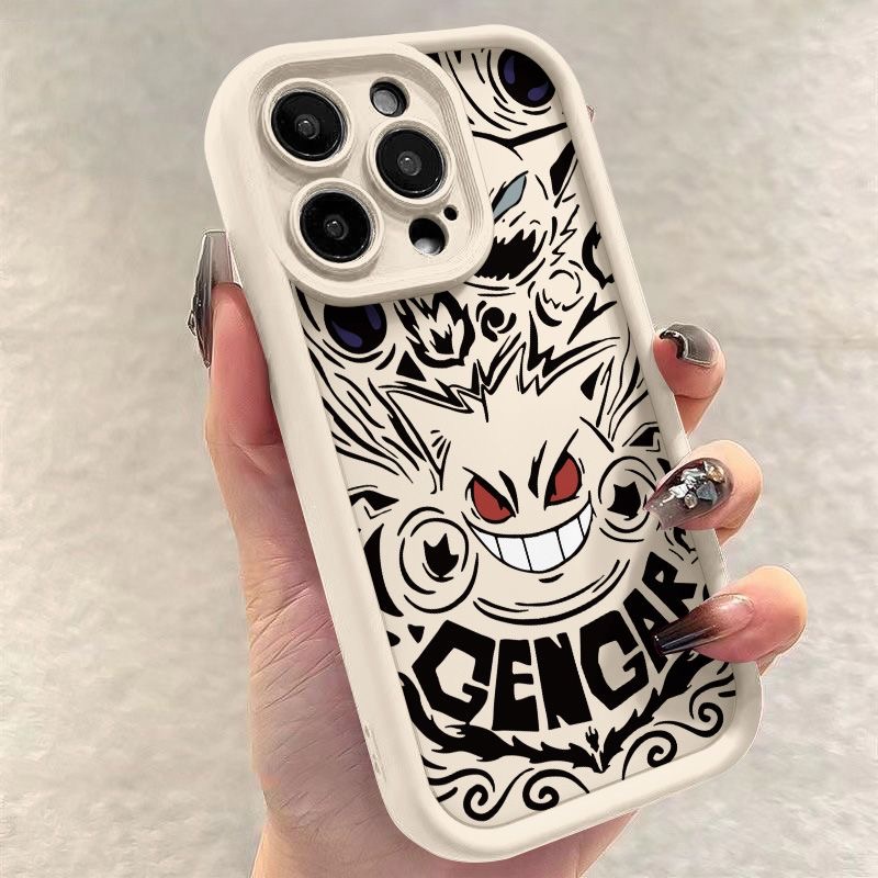 Gengar-funda de silicona líquida a prueba de golpes para iPhone, carcasa de Pokémon para iPhone 15, 14, 13, 12 Mini, 11 Pro Max, XS, X, XR, 8, 7, 6S, 6 Plus, SE 2020