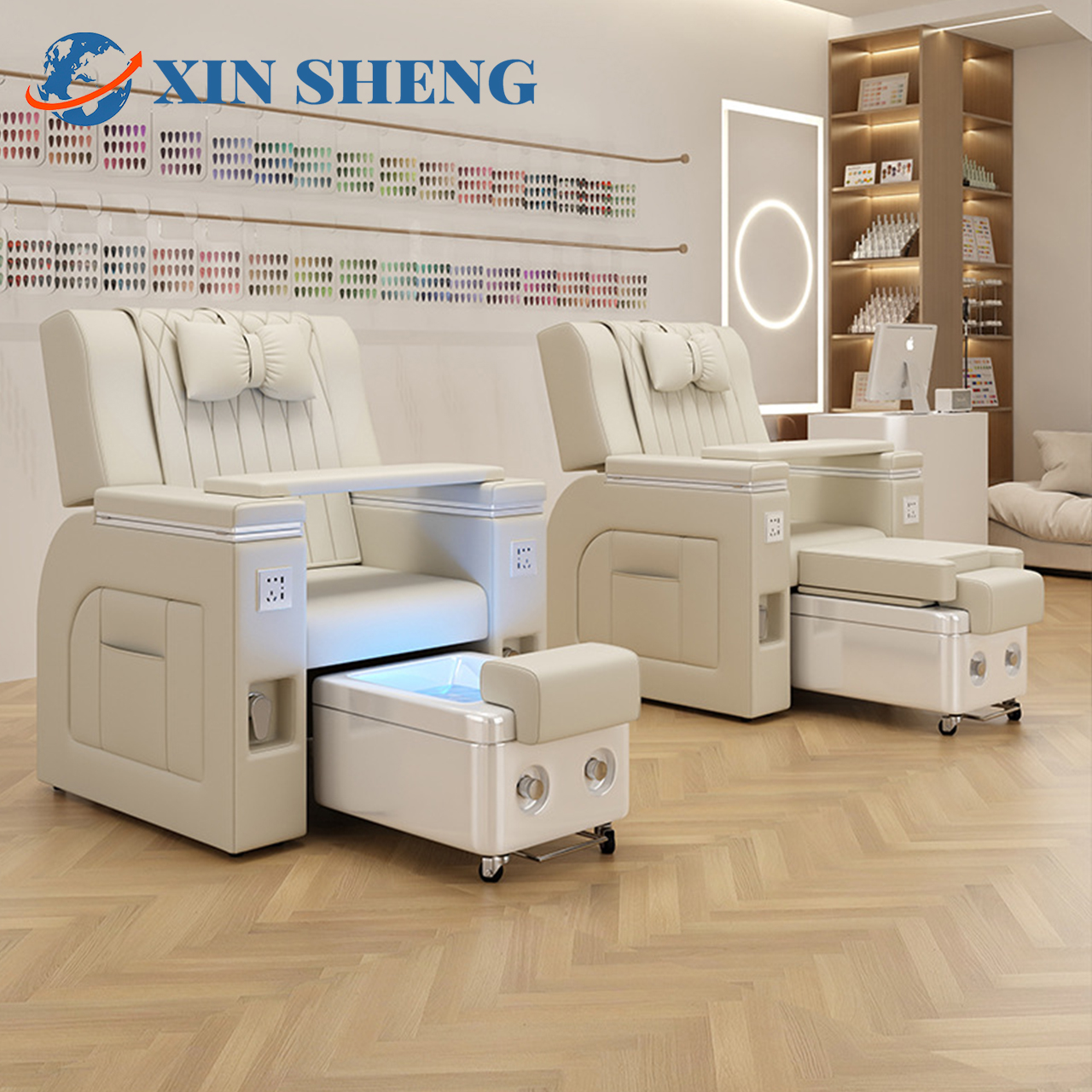 Sillas de masaje para SPA de pies, sofá de salón de manicura, silla de masaje automática trasera, silla de pedicura, masaje de pies y muebles de SPA para tienda de uñas