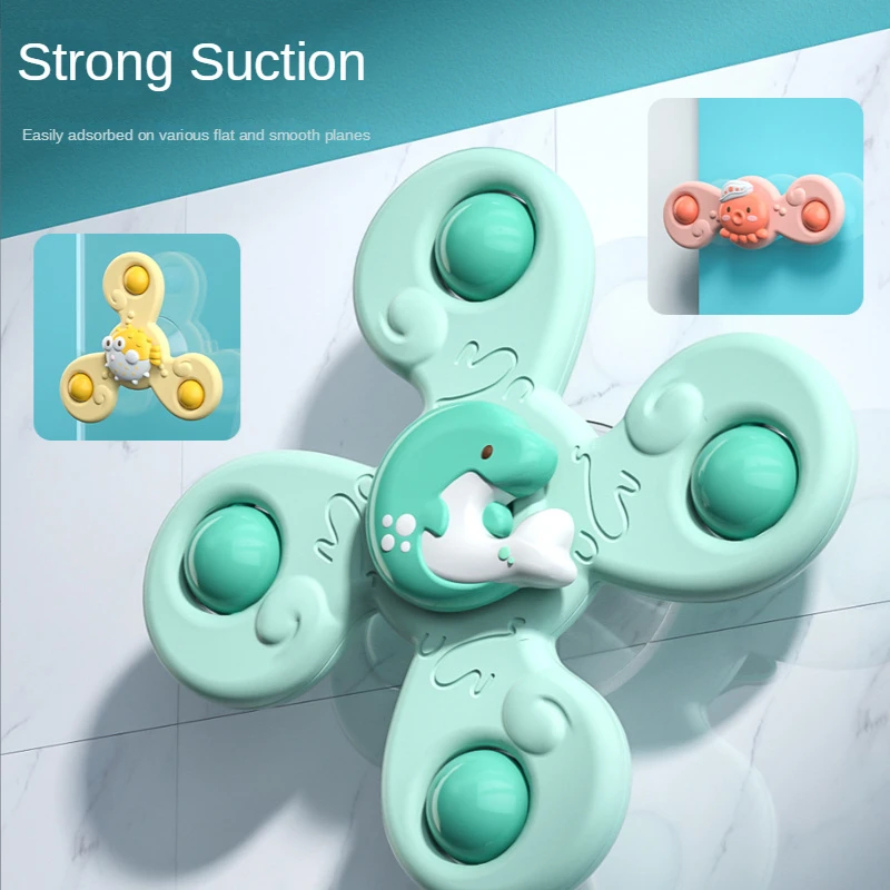 3 Con Của Phòng Tắm Tắm Đầu Ngón Tay Vui Quay Đầu Hoạt Hình Hình Xoay Mút Tắm Bơi Fidget Đồ Chơi Cho Bé lục Lạc Quà Tặng
