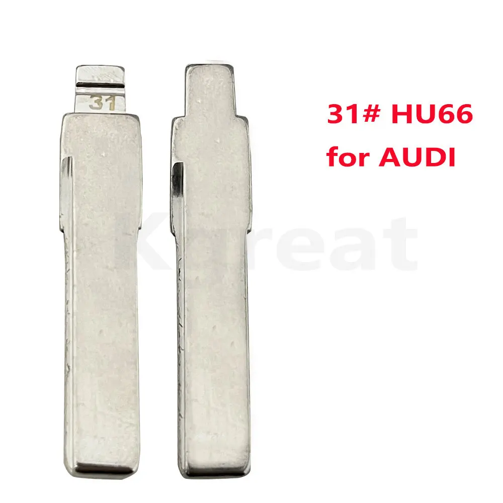 10個 31 #   86 #   89 #   HU66 金属ノーカットブランクフリップリモートキーブレード VW パサートボラシートシュコダアウディ Keydiy KD Xhorse VVDI JMD