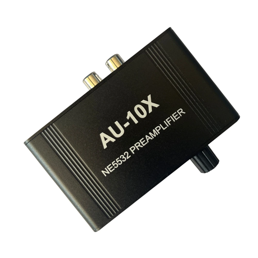 AU-10X NE5532 Stereo Audio Signal Pre-Amplifier Amp Headphone Amplifier Board Gain 20Db RCA 3.5MM Volume Control EU Plug