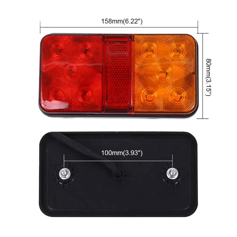 2Pcs 12V 12-80v 10 LED Tail Light Taillight Turn Signal Indicator Stop Lamp Rear Brake Light For Car Truck Trailer